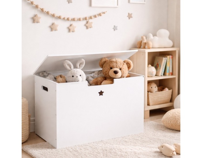 Drevený box na hračky Bolis - biela