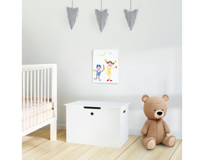 Drevený box na hračky Bolis - biela