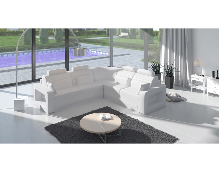 Rohová sedačka s rozkladom a úložným priestorom Bolzano L - biela