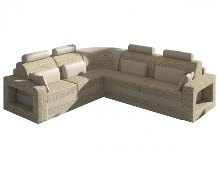 Rohová sedačka s rozkladom a úložným priestorom Bolzano L - cappuccino / béžová