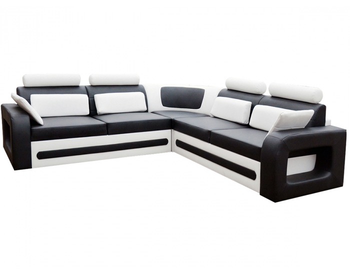 Rohová sedačka s rozkladom a úložným priestorom Bolzano L - čierna (Soft 11) / biela (Soft 17)