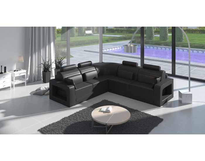 Rohová sedačka s rozkladom a úložným priestorom Bolzano P - čierna (Soft 11)
