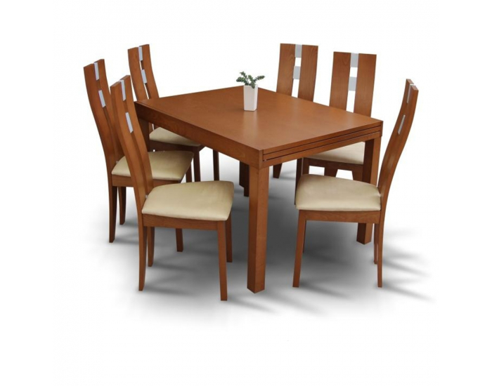 Jedálenská stolička Bona New - čerešňa / béžová