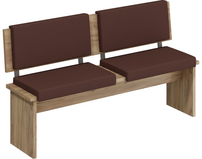 Lavica do kuchyne Bond BON-01 - craft zlatý / hnedá ekokoža