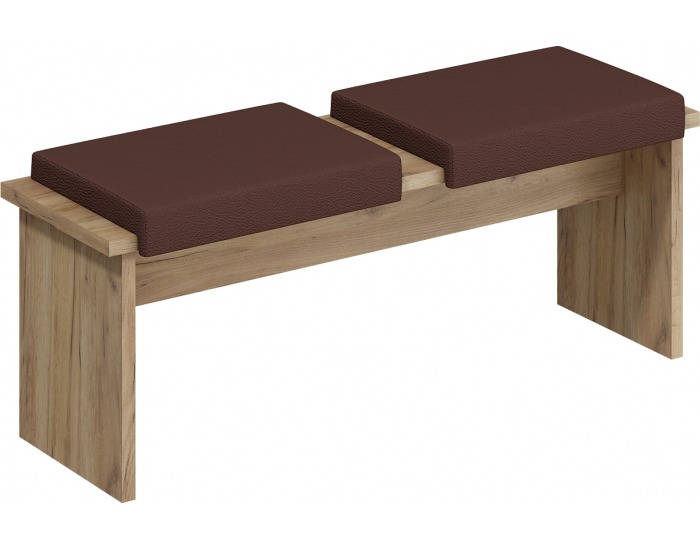 Taburetka Bond BON-05 - craft zlatý / hnedá ekokoža