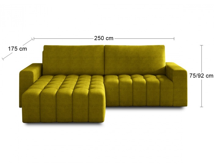 Rohová sedačka s rozkladom a úložným priestorom Bonta L - žltá