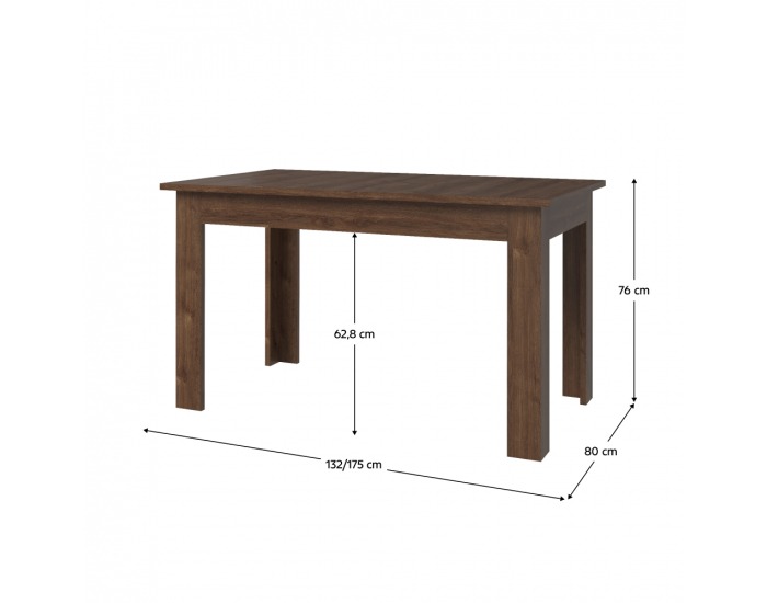 Rozkladací jedálenský stôl Boras 132/175 - dub hnedý