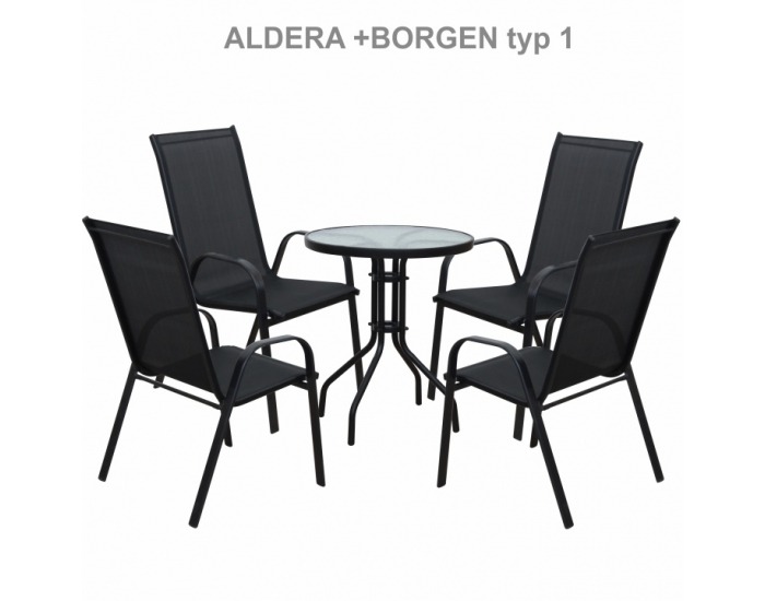 Záhradný stolík Borgen Typ 1 - čierna