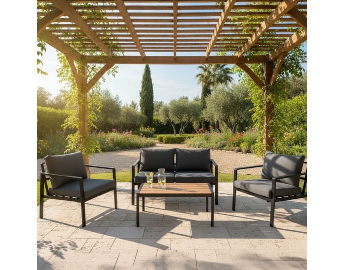 Záhradný set Borik - sivá / béžová