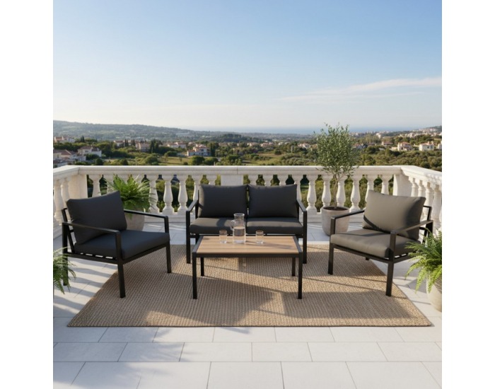 Záhradný set Borik - sivá / béžová