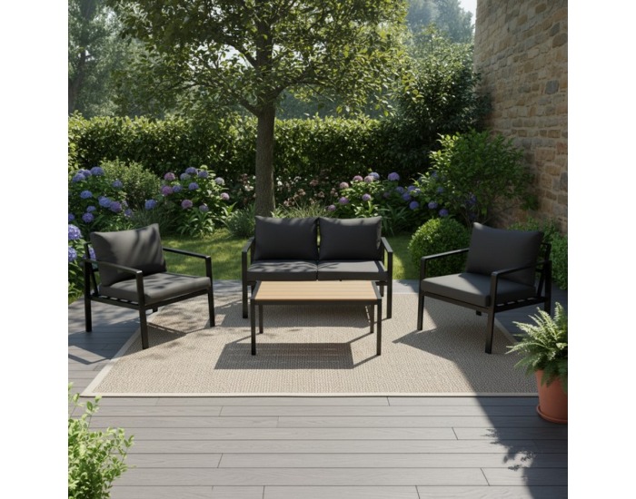 Záhradný set Borik - sivá / béžová