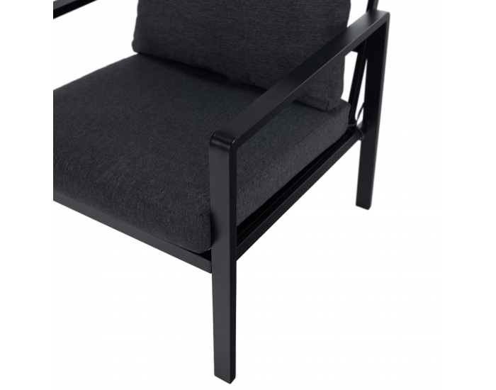 Záhradný set Borik - čierna / sivá 
