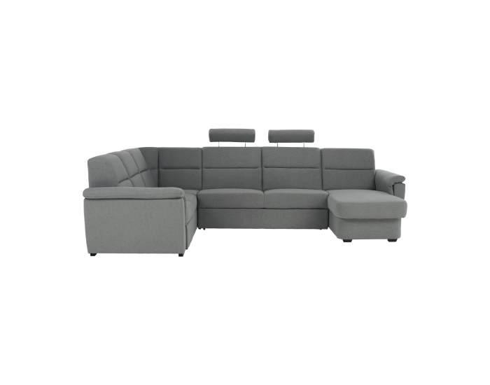 Rohová sedačka U s rozkladom a úložným priestorom Born U P - sivá