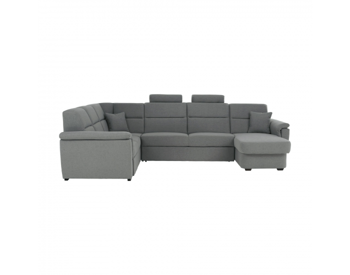 Rohová sedačka U s rozkladom a úložným priestorom Born U P - sivá