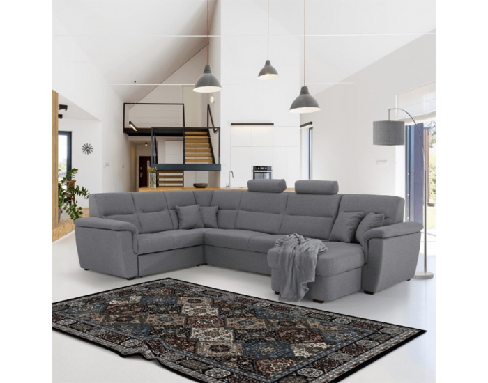 Rohová sedačka U s rozkladom a úložným priestorom Born U P - sivá