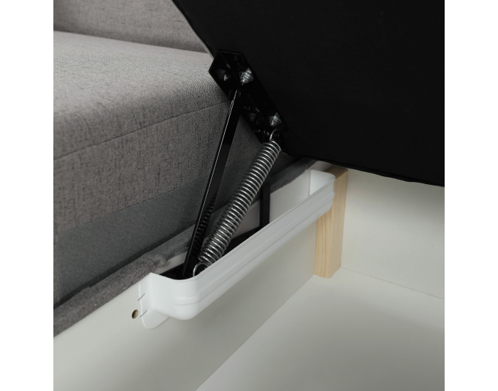 Rohová sedačka U s rozkladom a úložným priestorom Born U P - sivá