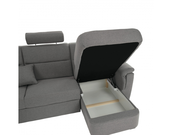 Rohová sedačka U s rozkladom a úložným priestorom Born U P - sivá