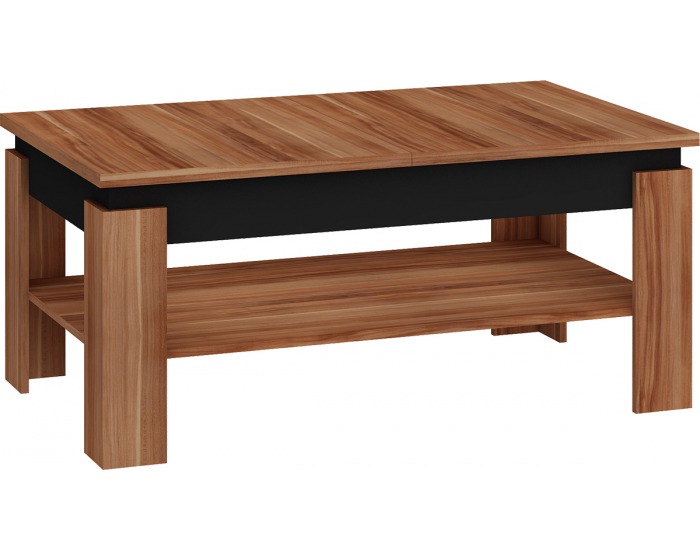 Rozkladací konferenčný stolík Boston - slivka / čierny lesk
