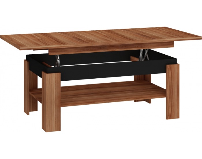 Rozkladací konferenčný stolík Boston - slivka / čierny lesk