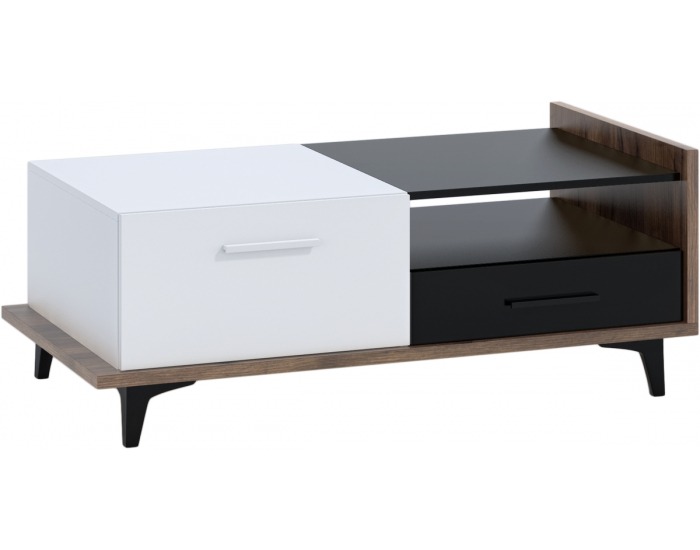 Konferenčný stolík Box BOX-03 - craft tobaco / biela / čierna