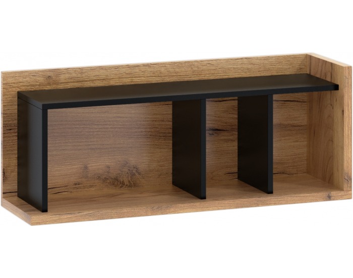 Polica Box BOX-04 - craft zlatý / čierna