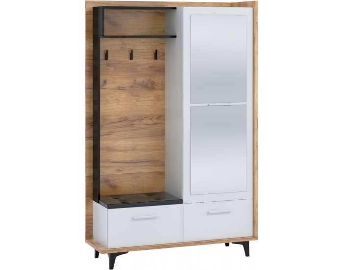 Predsieň Box BOX-05 - craft zlatý / biela / čierna