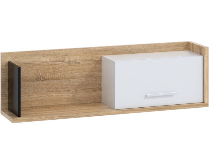 Polica Box BOX-11 - sonoma svetlá / biela / čierna