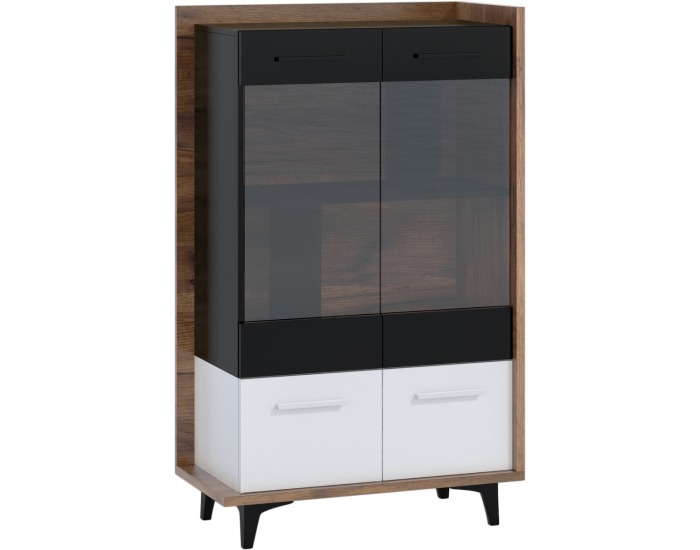 Vitrína Box BOX-12 - craft tobaco / biela / čierna