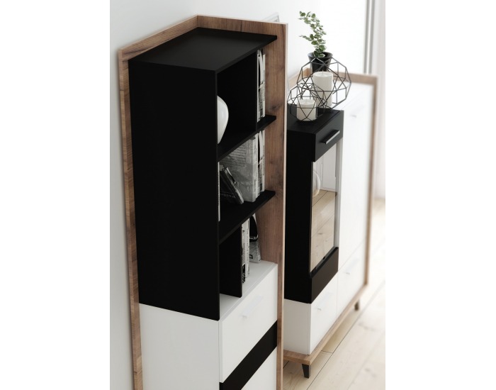 Regál Box BOX-06 - craft tobaco / biela / čierna