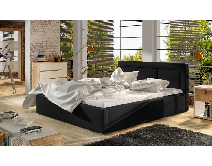 Čalúnená manželská posteľ s roštom Branco UP 180 - čierna