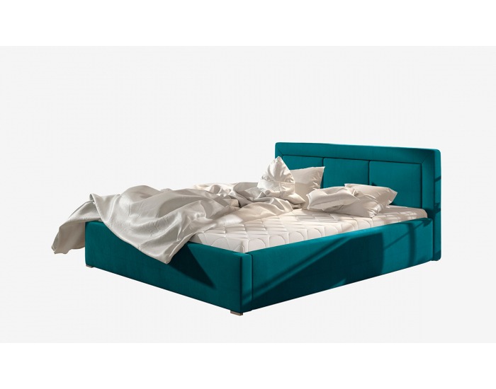 Čalúnená manželská posteľ s roštom Branco 180 - tyrkysová