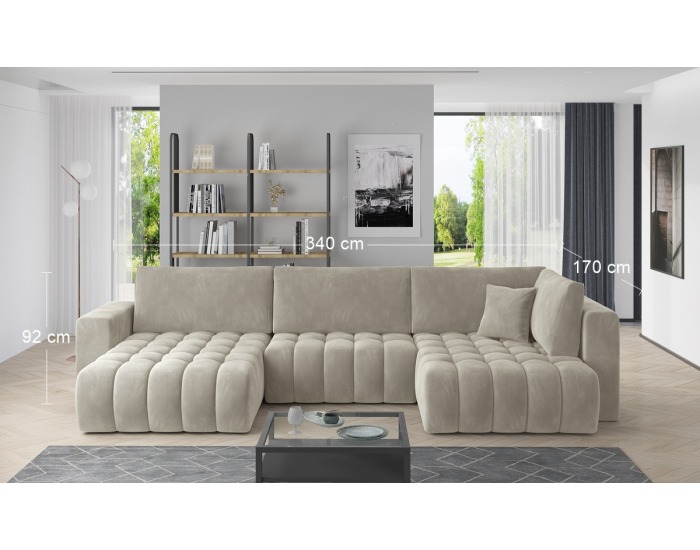 Rohová sedačka U s rozkladom Brava U P - béžová