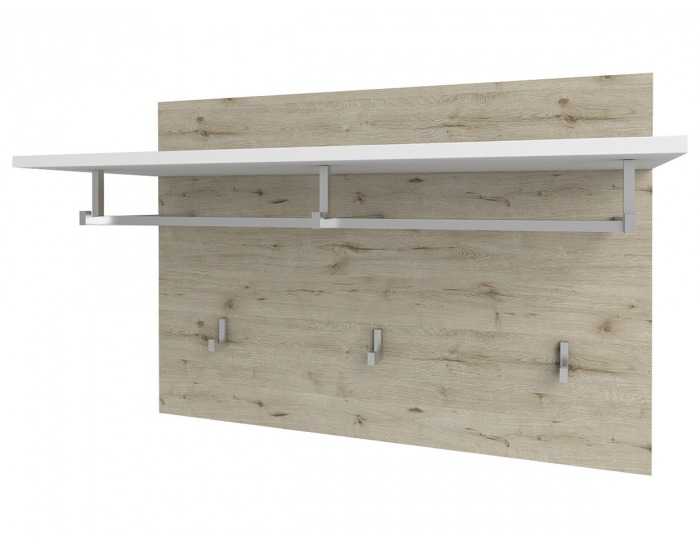 Vešiakový panel Bristol HP - biela / dub wellington