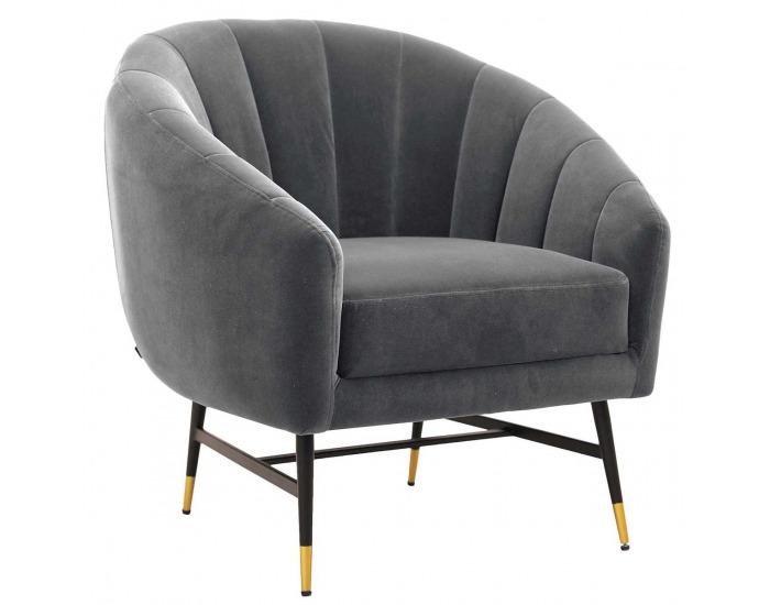 Kreslo Britney - sivá / čierna / zlatá