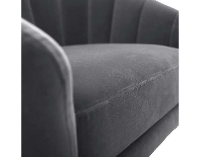 Kreslo Britney - sivá / čierna / zlatá