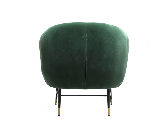 Kreslo Britney - tmavozelená / čierna / zlatá