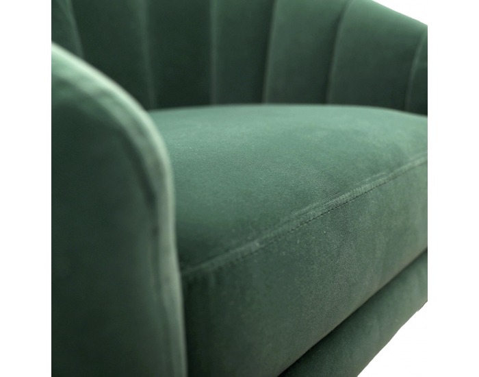 Kreslo Britney - tmavozelená / čierna / zlatá