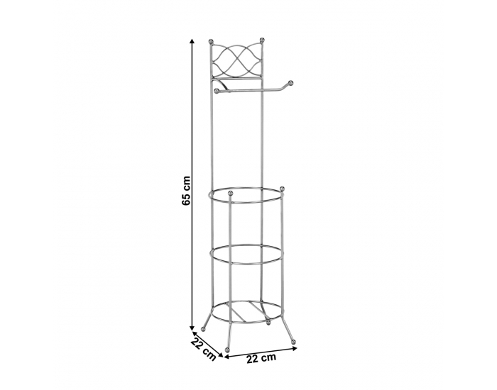 Kovový stojan na toaletný papier Brizo - strieborná