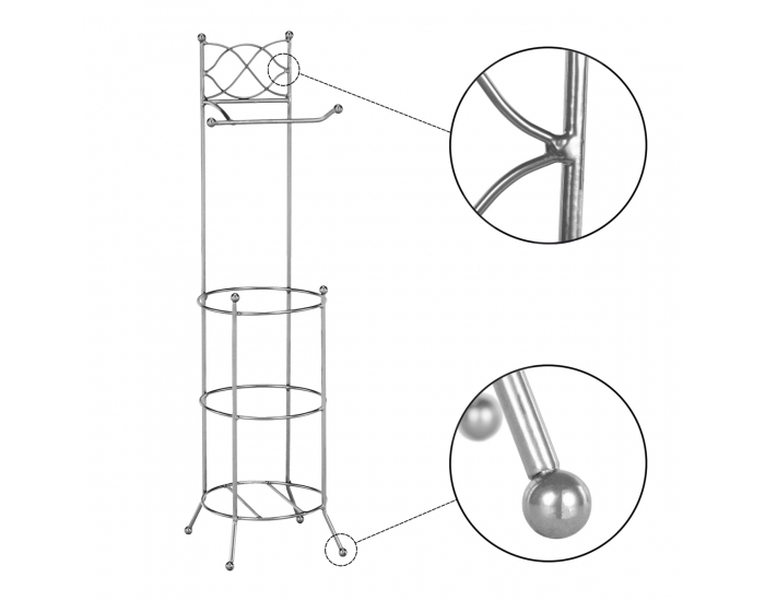 Kovový stojan na toaletný papier Brizo - strieborná