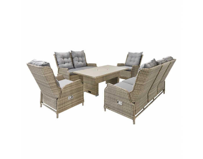 Záhradný set Bronte - hnedosivá / sivá