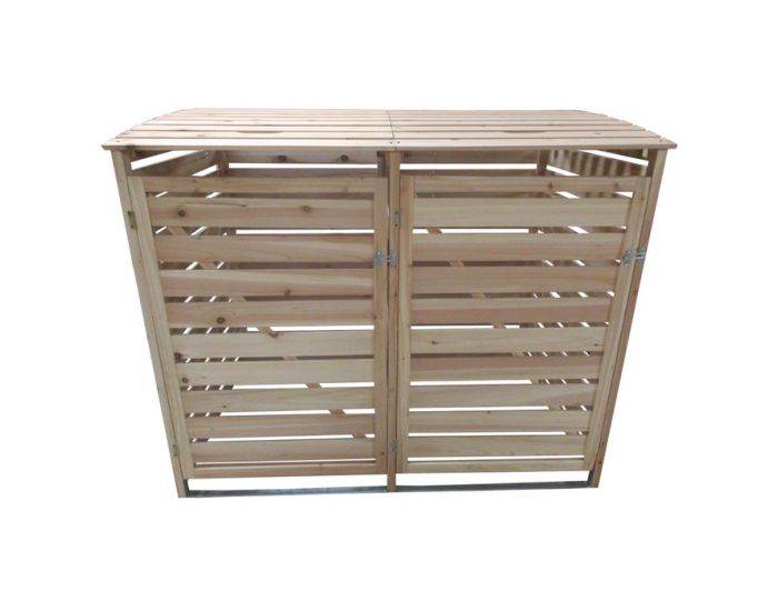 Drevený box na dva odpadkové koše Brudo Typ 1 - prírodná