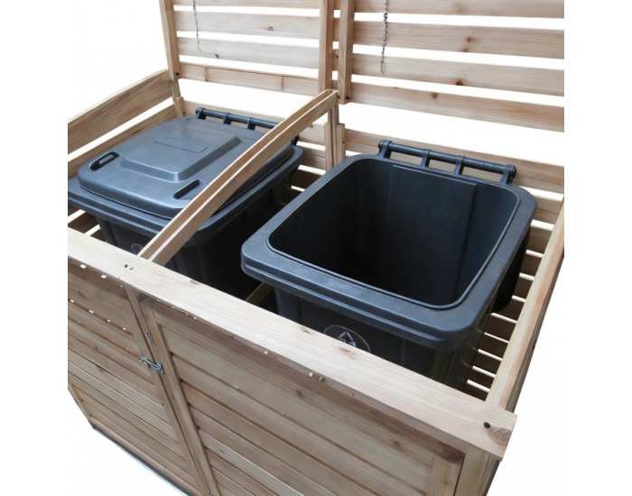 Drevený box na dva odpadkové koše Brudo Typ 1 - prírodná