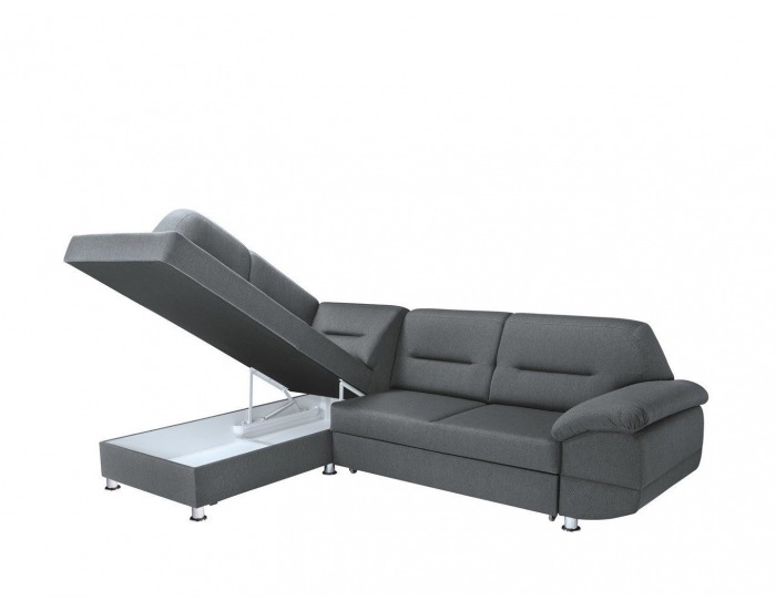Rohová sedačka s rozkladom a úložným priestorom Alanis II L - sivá