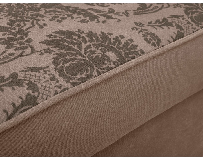 Rohová sedačka s rozkladom a úložným priestorom Amberg L - béžová / vzor / drevo (TX061)