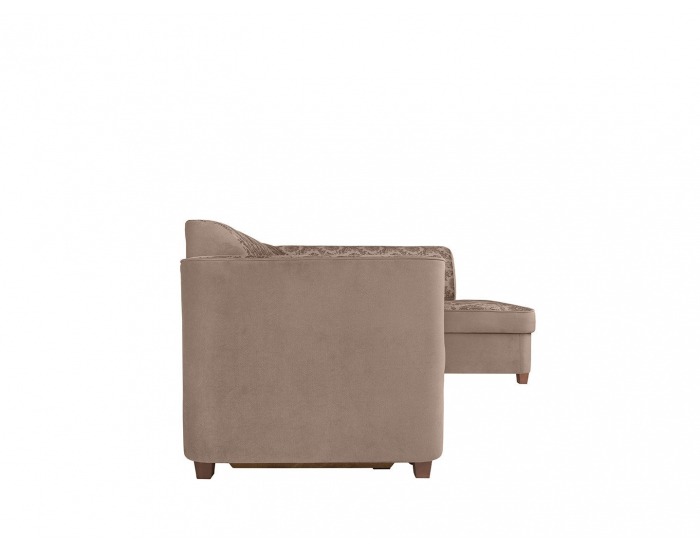 Rohová sedačka s rozkladom a úložným priestorom Amberg P - béžová / vzor / drevo (TX061)