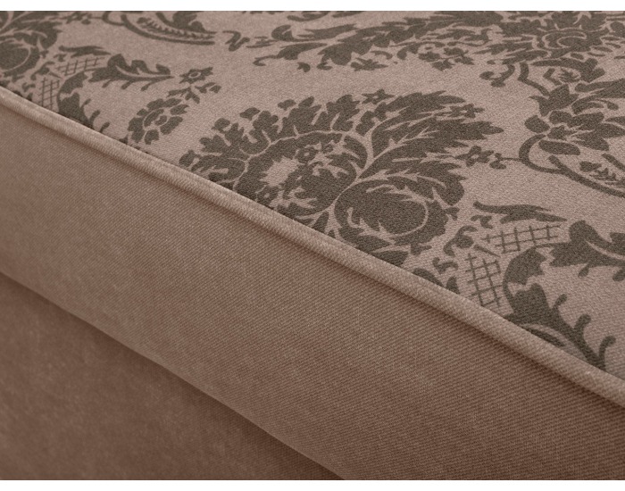 Rohová sedačka s rozkladom a úložným priestorom Amberg P - béžová / vzor / drevo (TX061)