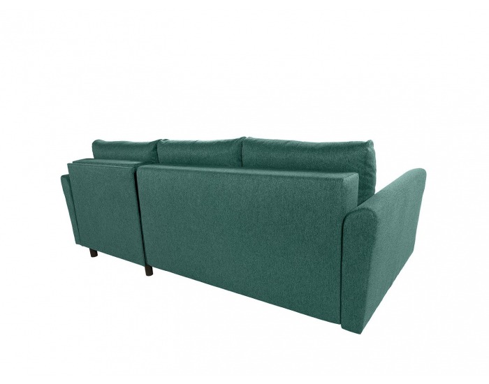 Rohová sedačka s rozkladom Aradena Lux L/P - zelená / drevo (TX002)