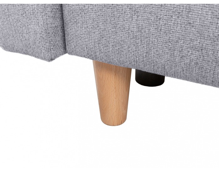 Pohovka s rozkladom a úložným priestorom Aradena Lux - svetlosivá / koralová / drevo (TX002)