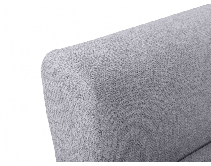 Pohovka s rozkladom a úložným priestorom Aradena Lux - svetlosivá / koralová / drevo (TX002)