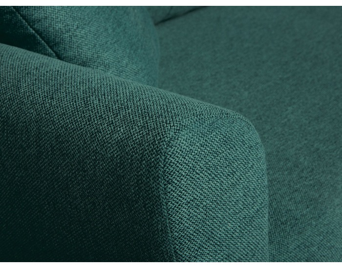 Pohovka s rozkladom a úložným priestorom Aradena Lux - zelená / drevo (TX002)